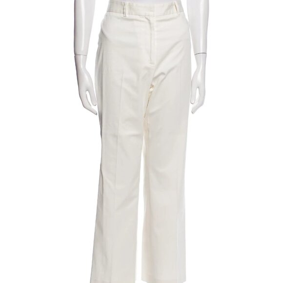 Pre-Loved Nili Lotan Cream Twill Wide Leg Pant - Size 6 - Picture 1 of 9